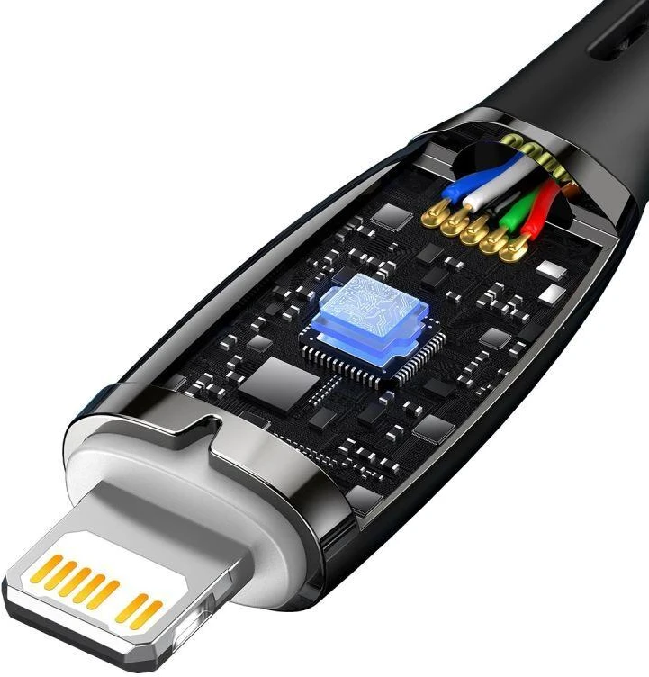 USB-C laidas, skirtas Lightning Baseus Glimmer Series, 20W, 2m (juodas)