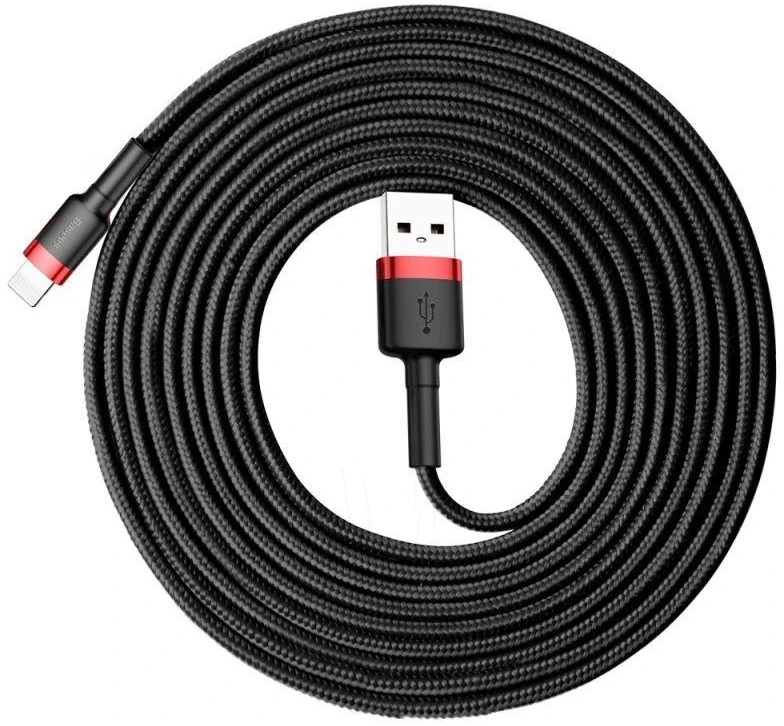 Baseus Cafule kabelis USB Lightning 2A 3m - Juodas / Raudonas