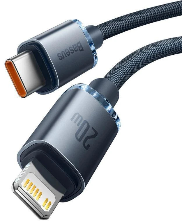Ausinės Baseus CAJY000301 Lightning - USB-C PD QC laidas 20W 480Mb/s 2m - juodas