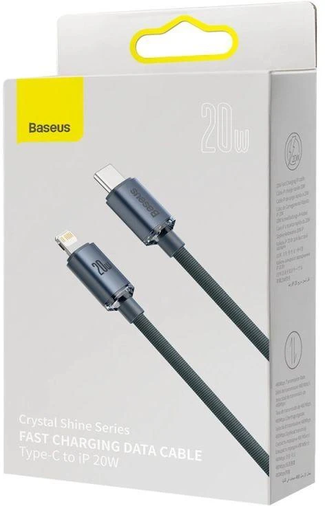 Ausinės Baseus CAJY000301 Lightning - USB-C PD QC laidas 20W 480Mb/s 2m - juodas