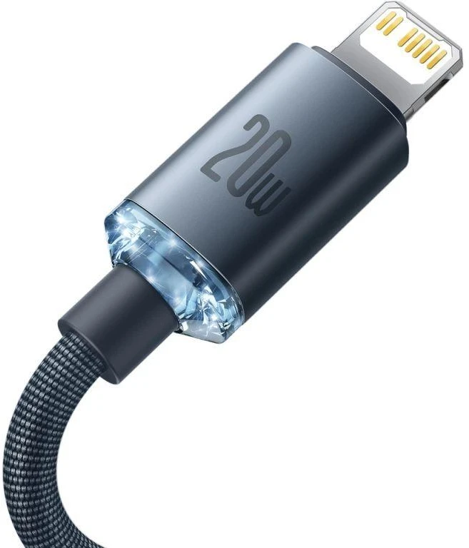 Ausinės Baseus CAJY000301 Lightning - USB-C PD QC laidas 20W 480Mb/s 2m - juodas