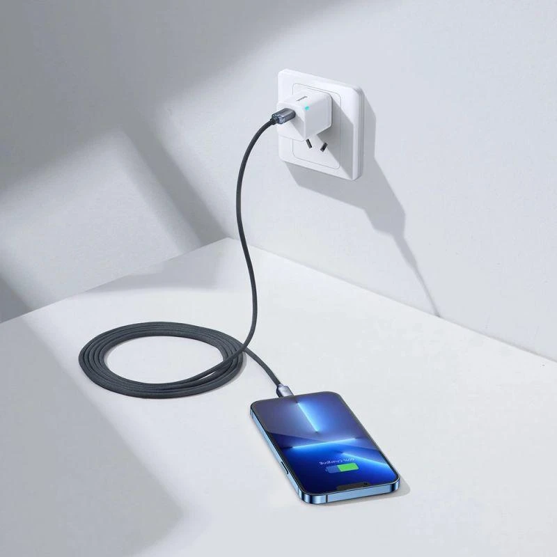 Ausinės Baseus CAJY000301 Lightning - USB-C PD QC laidas 20W 480Mb/s 2m - juodas