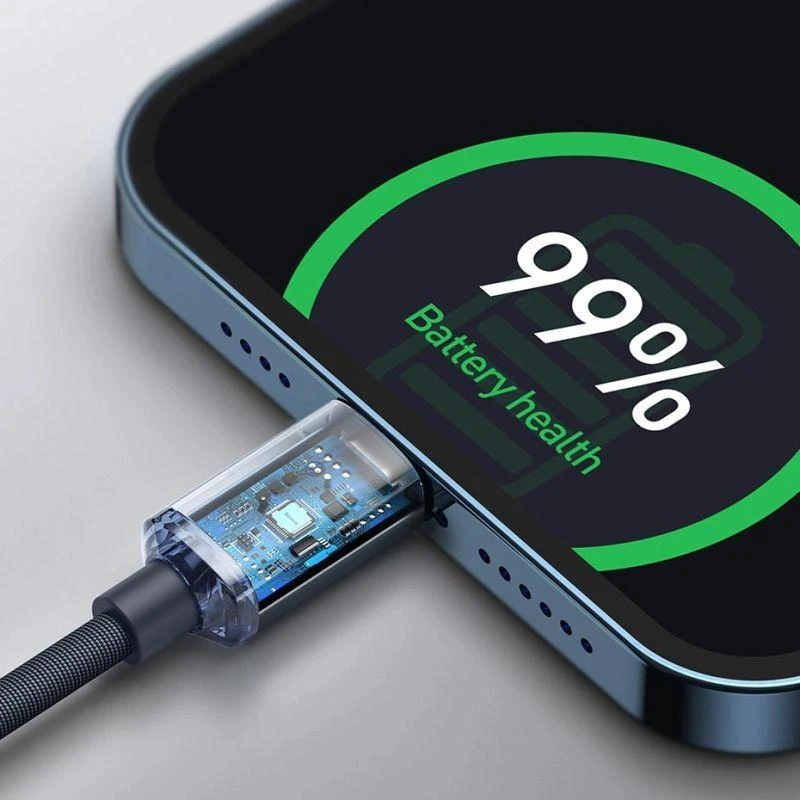 Ausinės Baseus CAJY000301 Lightning - USB-C PD QC laidas 20W 480Mb/s 2m - juodas