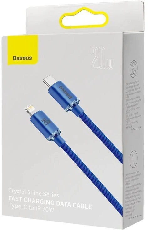 Ausinės Baseus CAJY000303 Lightning - USB-C PD laidas 20W 480Mb/s 2m - mėlynas