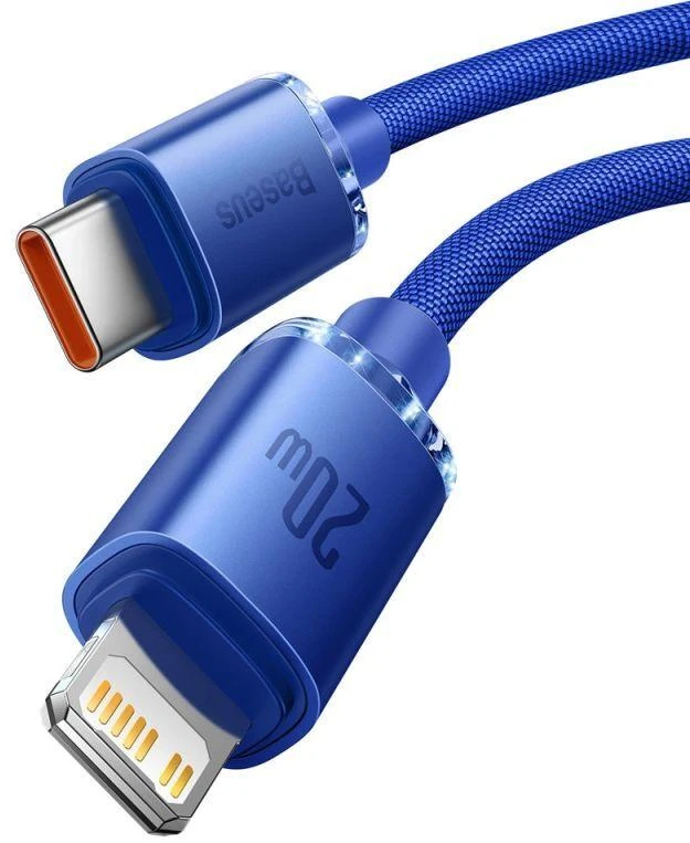 Ausinės Baseus CAJY000303 Lightning - USB-C PD laidas 20W 480Mb/s 2m - mėlynas