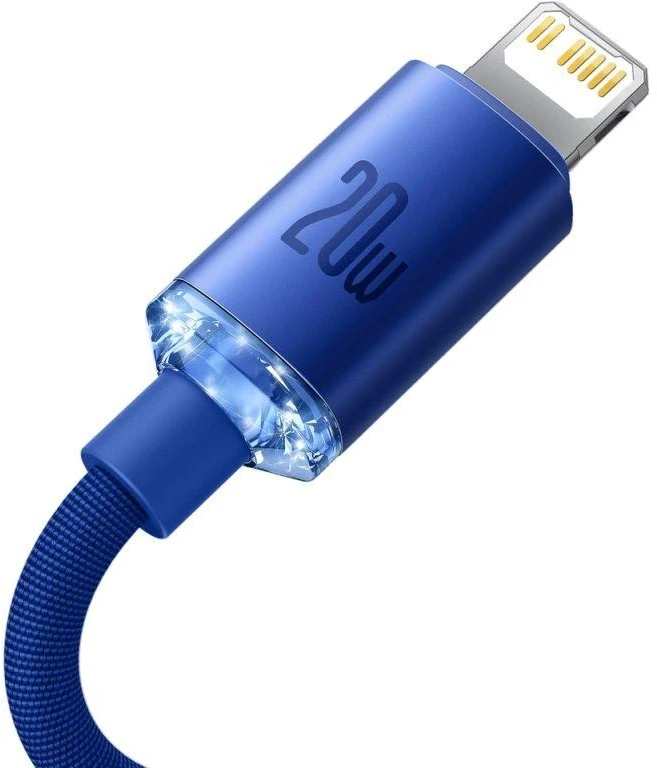 Ausinės Baseus CAJY000303 Lightning - USB-C PD laidas 20W 480Mb/s 2m - mėlynas