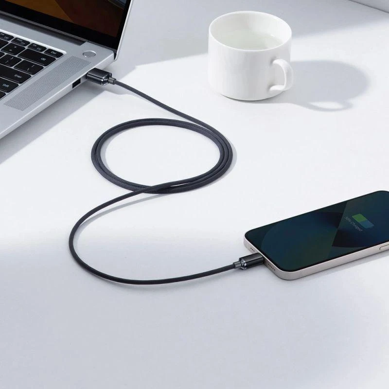 Baseus Crystal Shine kabelis USB į Lightning, 2.4A, 2m juodos spalvos