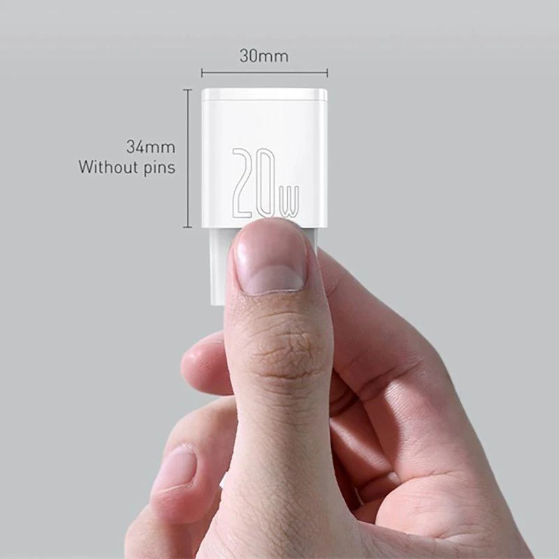 Įkroviklis jungiama į tinklą Baseus Cube 20W PD USB-C - balta