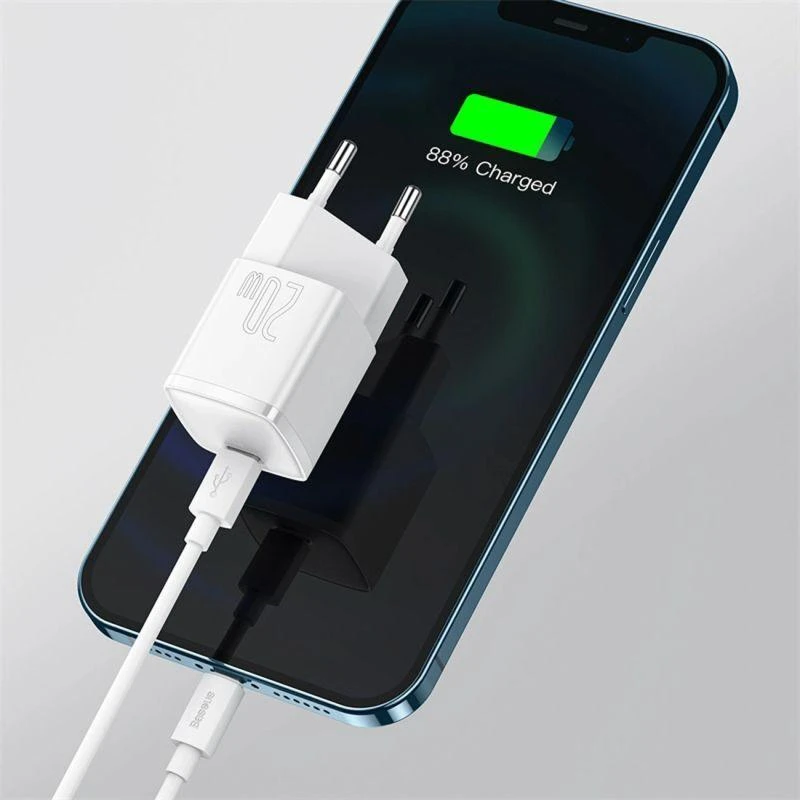 Įkroviklis jungiama į tinklą Baseus Cube 20W PD USB-C - balta