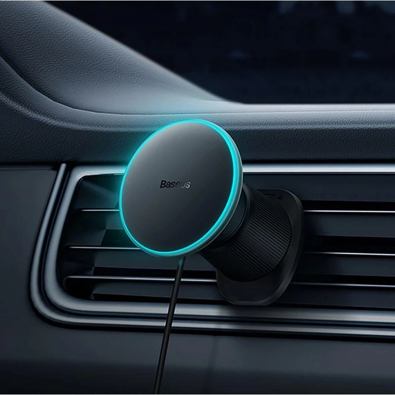 Magnetinis automobilinio telefono laikiklis Baseus su belaidžiu įkrovimu CW01 (juodas)