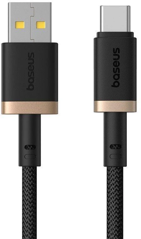 Baseus Dura USB Type A iki Type C 60 W greito įkrovimo laidas 2 m Juodas, Gold