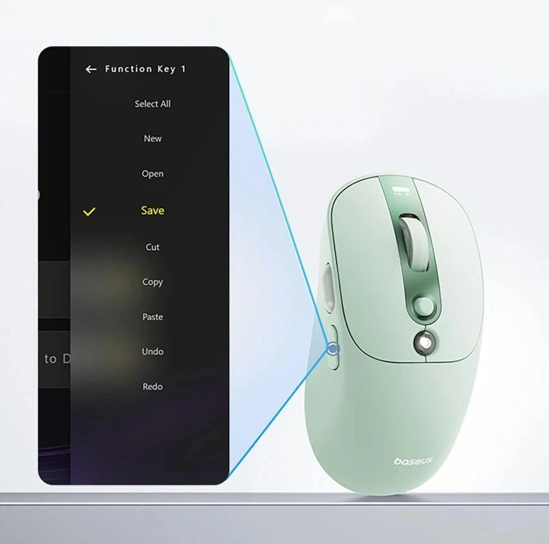 Baseus Editor belaidė kompiuterinė pelė su 800mAh baterija ir akumuliatoriaus būsenos indikatoriumi - žalia