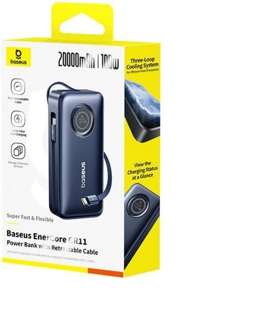 Baseus EnerCore CR11 20000 mAh USB-C 100W juoda