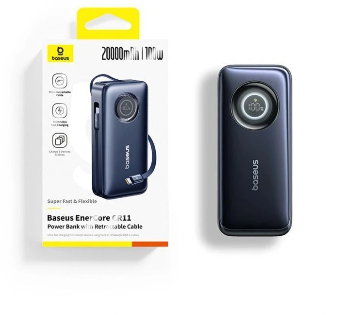 Baseus EnerCore CR11 20000 mAh USB-C 100W juoda
