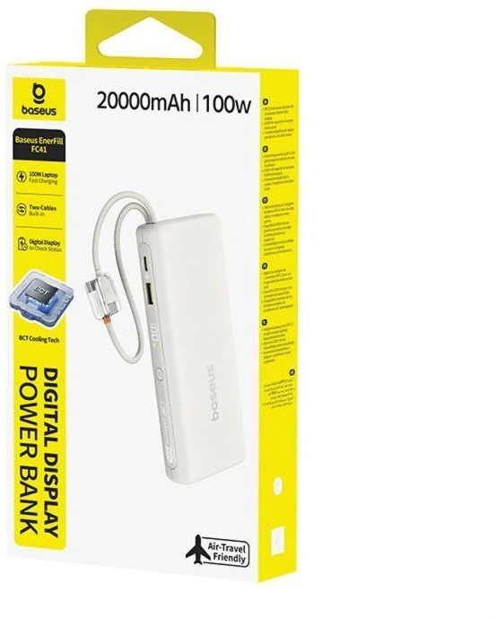 Baseus EnerFill FC41 20000 mAh USB-C 100W smėlio spalva