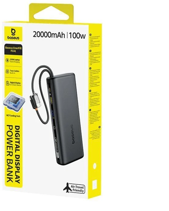Baseus EnerFill FC41 20000 mAh USB-C 100W juoda
