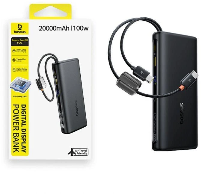 Baseus EnerFill FC41 20000 mAh USB-C 100W juoda