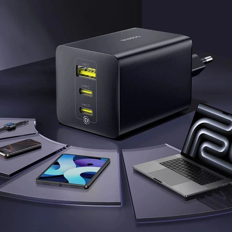 Baseus EnerFill FE11 100W 2 x USB-C + USB-A - juoda