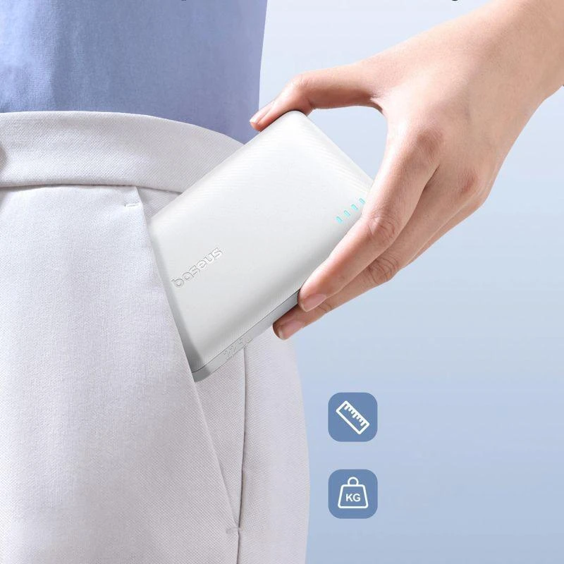 Baseus EnerFill FP21 10000 mAh USB-A USB-C 22.5W balta