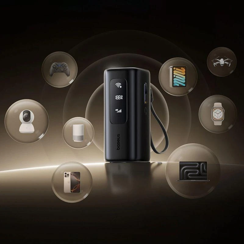 Baseus EnerGeek GX11 MiFi su funkcija Wi-Fi 20000 mAh 67W juoda
