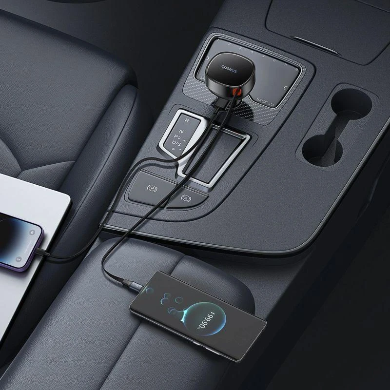 „Baseus Enjoyment Pro 55W USB-A“ su ištraukiamu „Lightning“ laidu - juoda