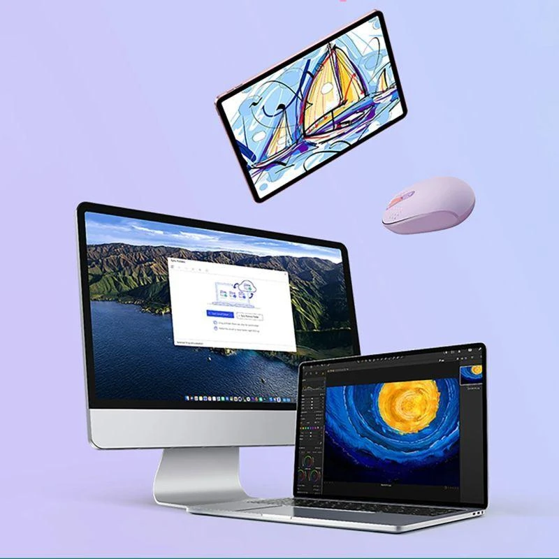 Belaidė pelė Baseus F01B Tri-mode 2.4G BT 5.0 1600 DPI (violetinė)