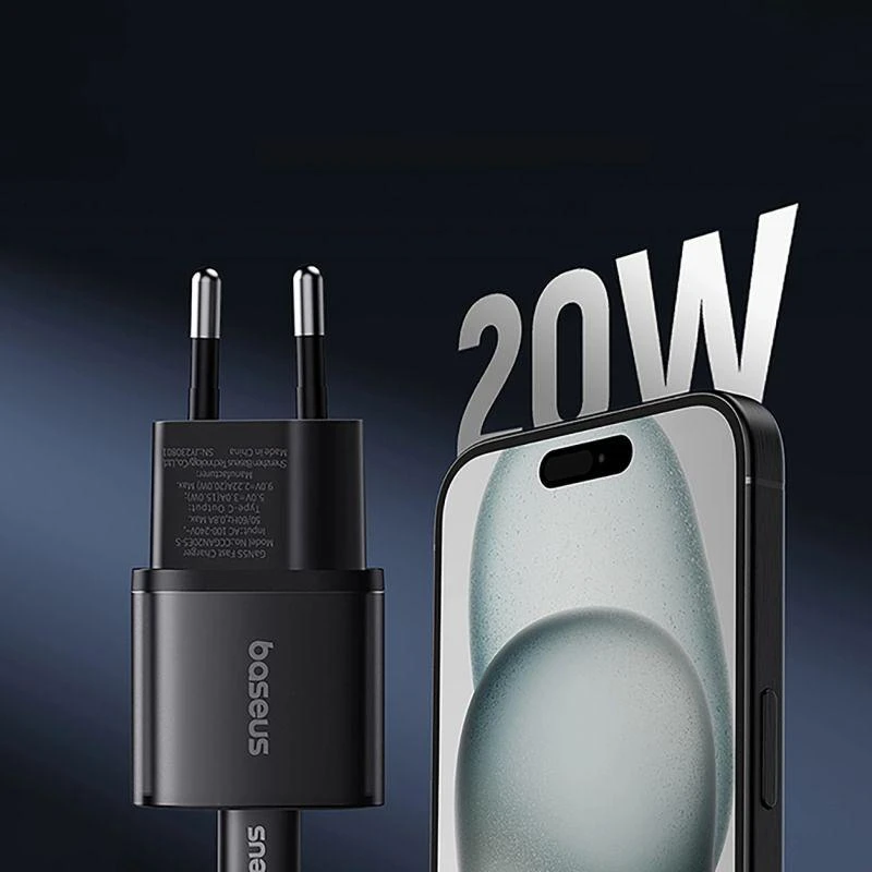 Baseus GAN5S P10162503113-00 Mains Charger PD 20 W Juodas