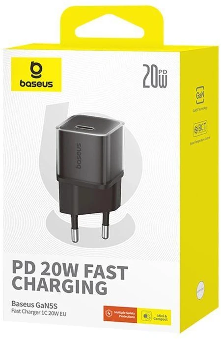 Baseus GAN5S P10162503113-00 Mains Charger PD 20 W Juodas