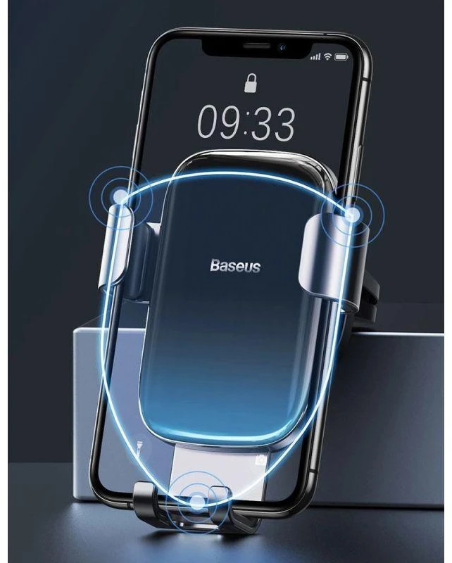Baseus Glaze Gravity automobilinis telefono laikiklis į groteles - Juodas