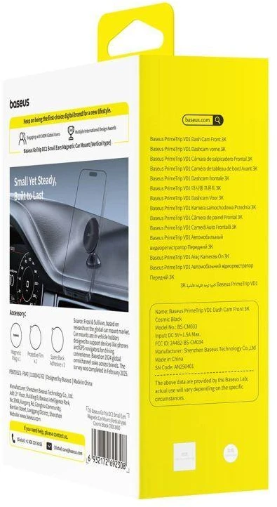 Baseus Automobilinis magnetinis laikiklis telefonams GoTrip DC1, juodas
