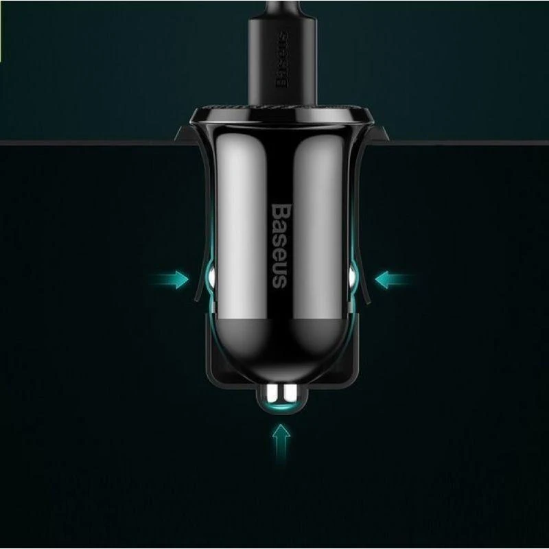 Automobilinis įkroviklis Baseus Grain Pro 2x USB 4.8A - Juodas