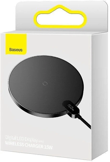 Įkroviklis belaidis Baseus Digital LED Ekranas Gen2 15W, juodas CCED000001
