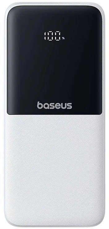Baseus „A6ac4 Lipow“ 10000mAh 22,5 W išorinė baterija su dviem integruotais laidais (su „A6ac4 Simple USB-A - USB-C 3A 20 cm“ laidu) – balta
