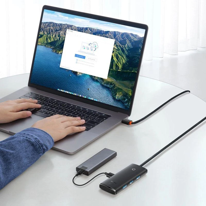 USB 3.0 šakotuvas - 4 prievadai - juodas - 2m - Baseus WKQX030201