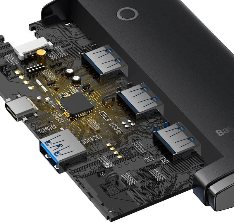 USB 3.0 šakotuvas - 4 prievadai - juodas - 2m - Baseus WKQX030201