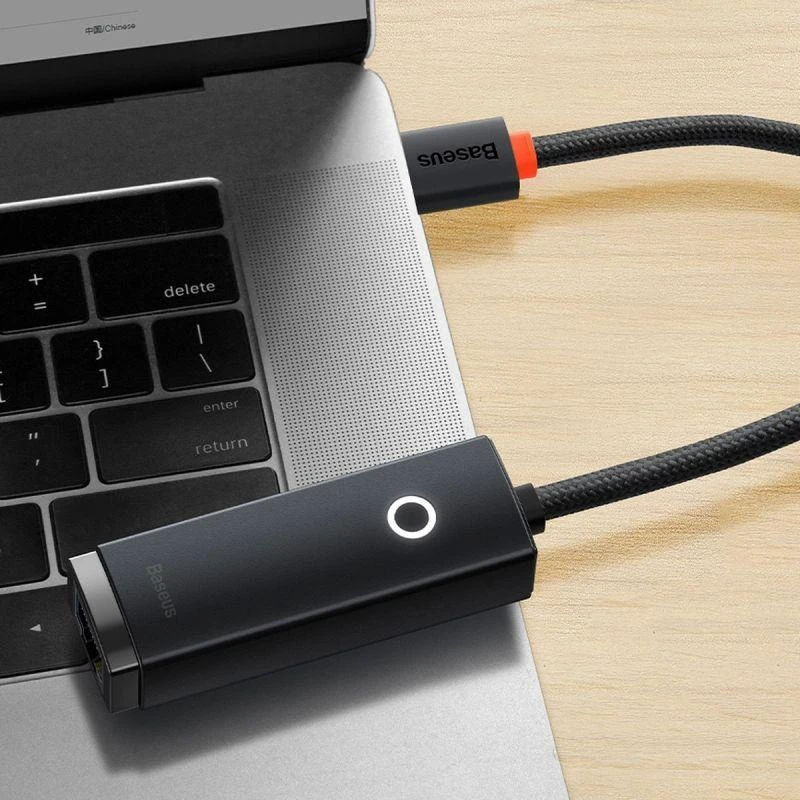 Tinklo adapteris Baseus Lite Series USB-C iki RJ45 – juodas
