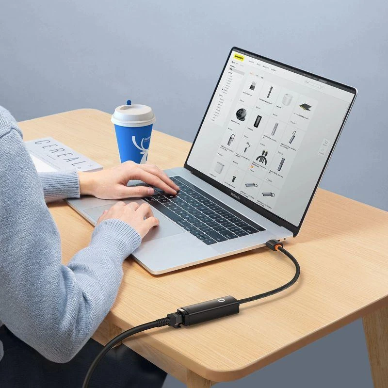 Tinklo adapteris Baseus Lite Series USB-C iki RJ45 – juodas