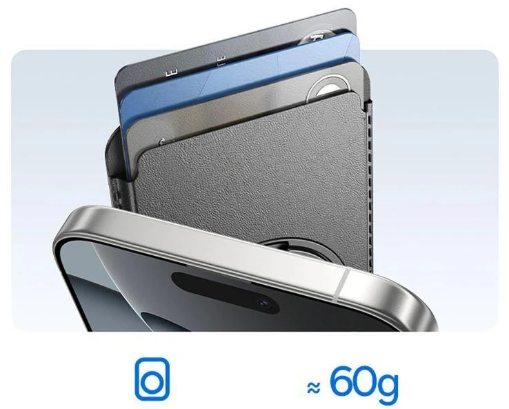 Baseus MagPro 3 magnetinė piniginė su stovu, suderinama su MagSafe - Juoda