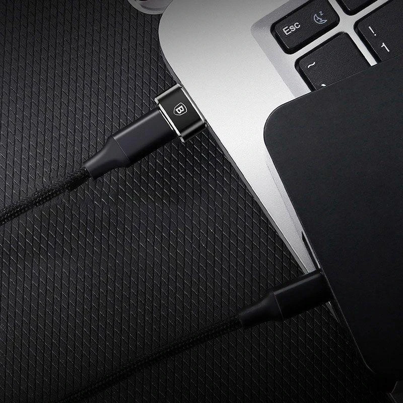 Baseus USB-C – USB-A adapteris 3A – Juodas