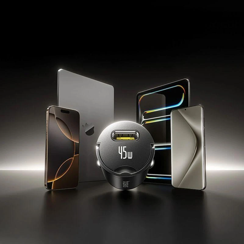 Įkroviklis automobilinis pakrovėjas Baseus PrimeTrip VP2 45W USB-C su kabeliu 60W USB-C į USB-C 1m - juoda