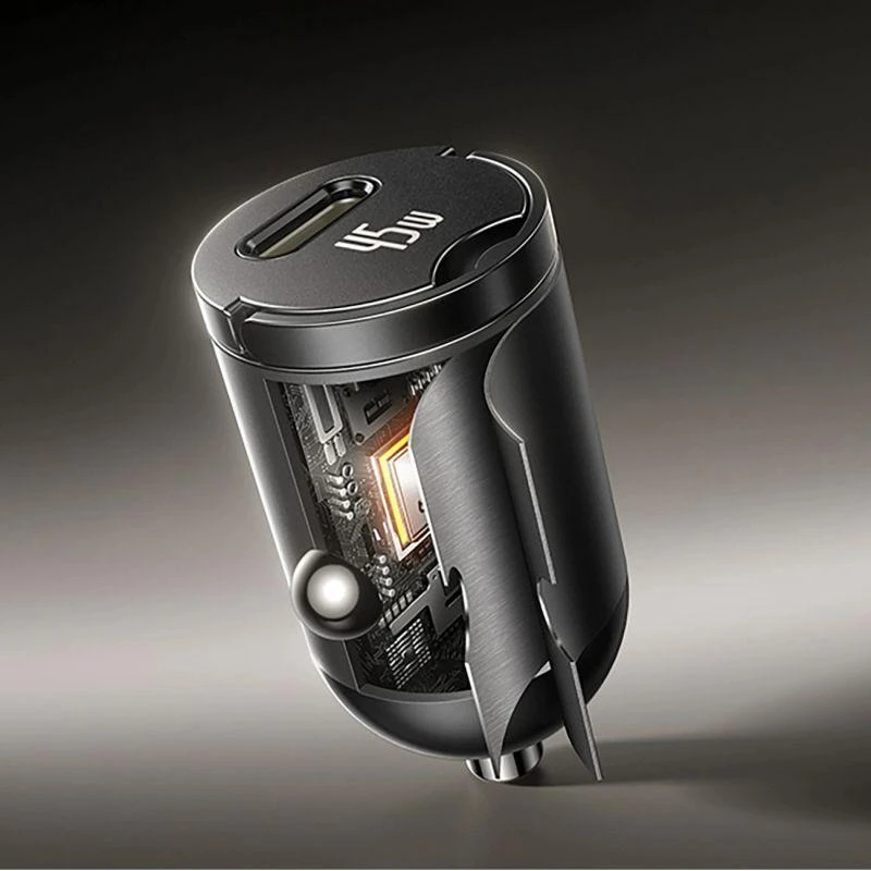 Įkroviklis automobilinis pakrovėjas Baseus PrimeTrip VP2 45W USB-C su kabeliu 60W USB-C į USB-C 1m - juoda