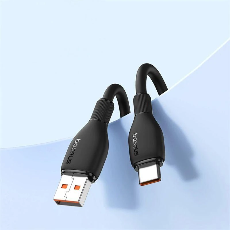 Baseus Pudding 100W USB-A – USB-C kabelis, 1,2 m – juodas