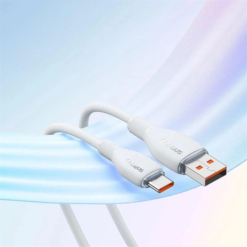 Baseus Pudding 100W USB-A - USB-C laidas, 1,2 m - baltas