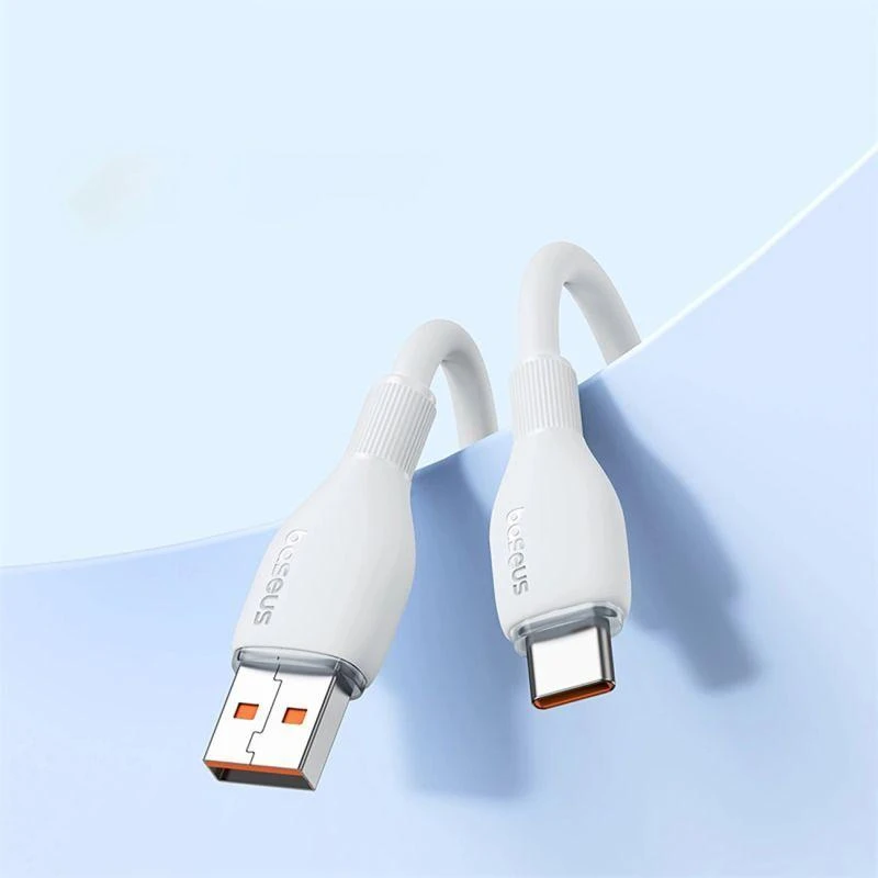 Baseus Pudding 100W USB-A - USB-C laidas, 1,2 m - baltas