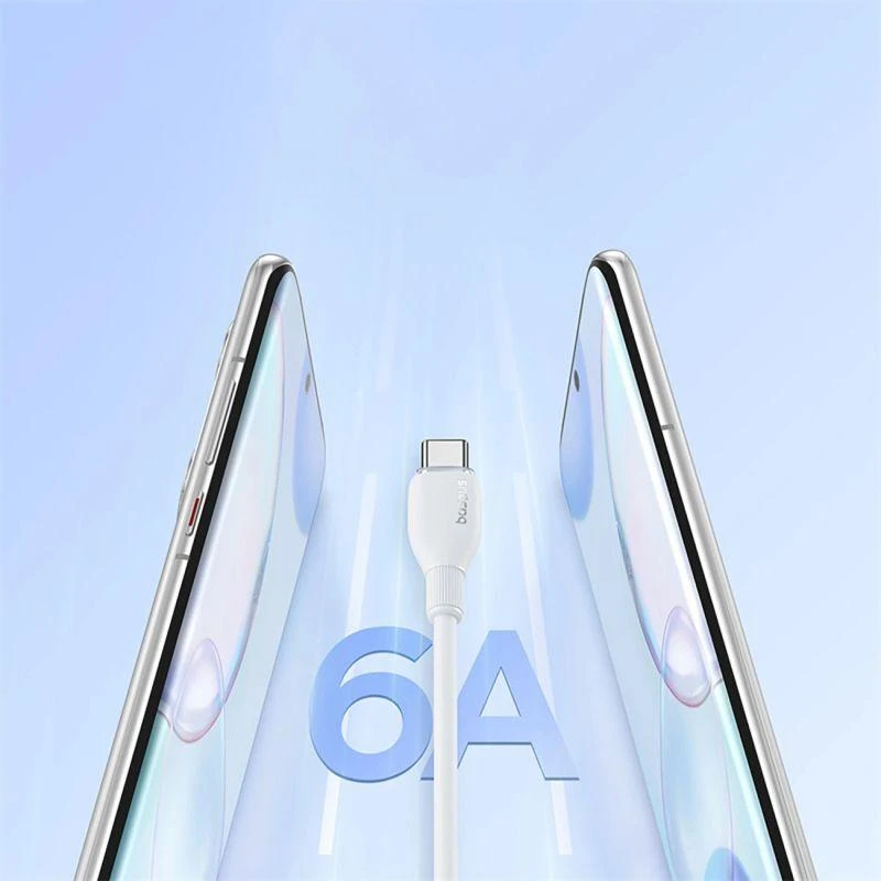 Baseus Pudding 100W USB-A - USB-C laidas, 1,2 m - baltas