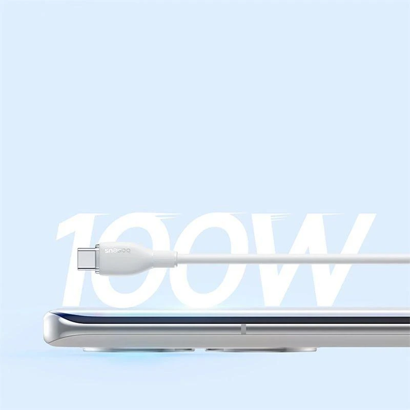 Baseus Pudding 100W USB-A - USB-C laidas, 1,2 m - baltas