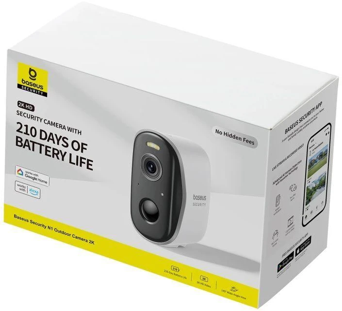 Baseus Security N1 Outdoor Camera 2K baltos spalvos