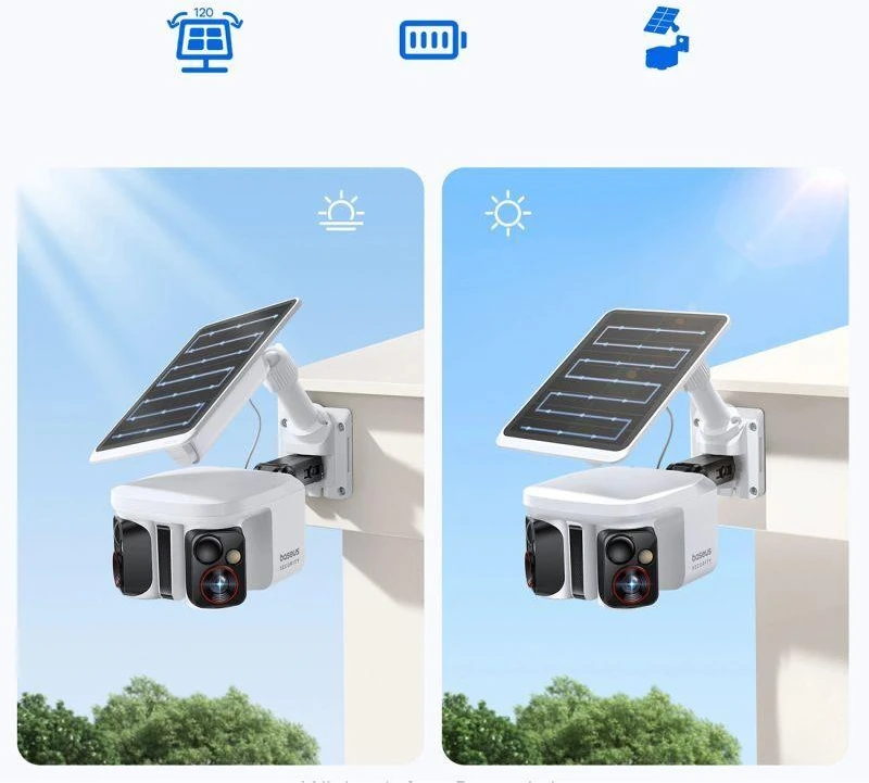 Baseus „Security X1 Pro“ dviguba kamera, 3K raiška – balta
