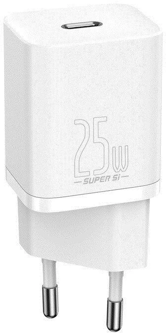 Baseus Super Si greitas įkroviklis 1C 25W su USB-C į USB-C kabeliu 1m - Baltas