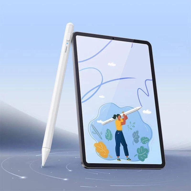 Smooth Writing 2 Baseus Stylus Lite su LED indikatoriumi Balta